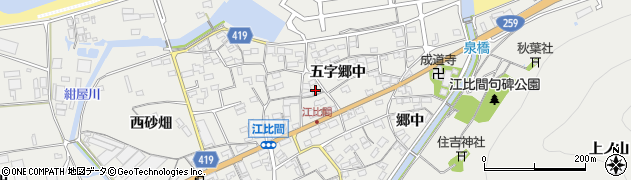 愛知県田原市江比間町五字郷中周辺の地図