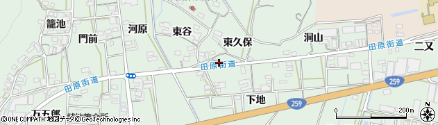 愛知県田原市大久保町下地23周辺の地図