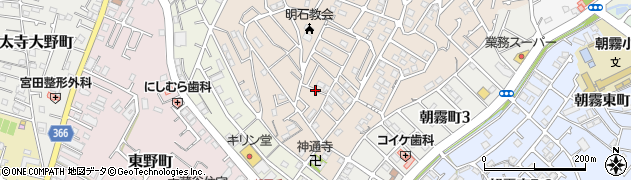 兵庫県明石市東朝霧丘21周辺の地図