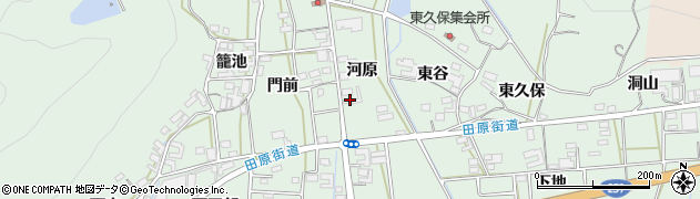 愛知県田原市大久保町河原周辺の地図