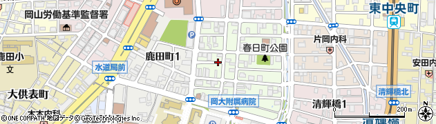 岡山県岡山市北区春日町周辺の地図