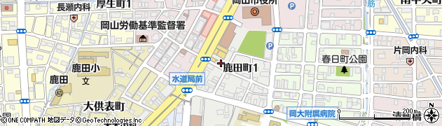 カローラ岡山　本社鹿田店周辺の地図