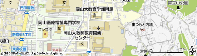 岡山大学教育学部附属　中学校購買部周辺の地図