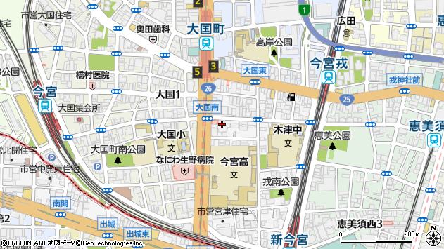 〒556-0013 大阪府大阪市浪速区戎本町の地図