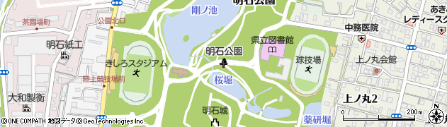 明石公園周辺の地図