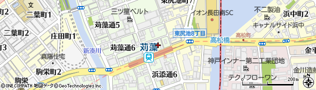 兵庫県神戸市長田区浜添通周辺の地図