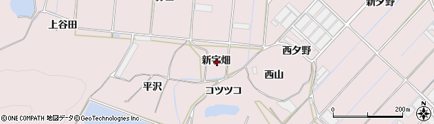 愛知県田原市野田町新宇畑周辺の地図