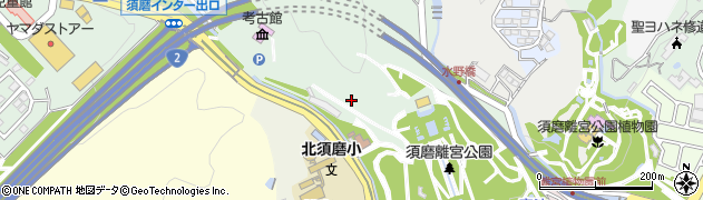 兵庫県神戸市須磨区東須磨（月見山）周辺の地図