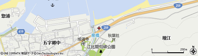 愛知県田原市江比間町東山周辺の地図