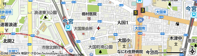 大阪府大阪市浪速区大国周辺の地図