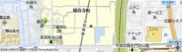 奈良県大和郡山市観音寺町周辺の地図