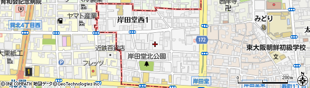 大阪府東大阪市岸田堂西周辺の地図