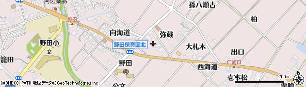 愛知県田原市野田町弥蔵16周辺の地図