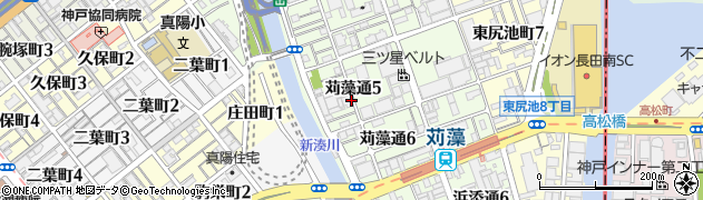 兵庫県神戸市長田区苅藻通周辺の地図