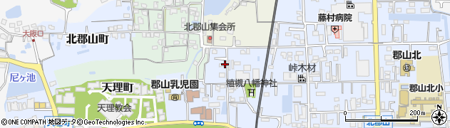 奈良県大和郡山市植槻町周辺の地図