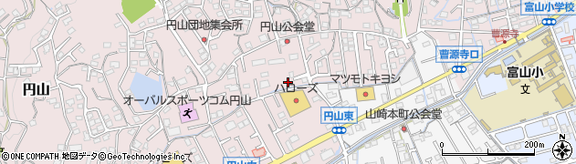 岡山県岡山市中区円山周辺の地図