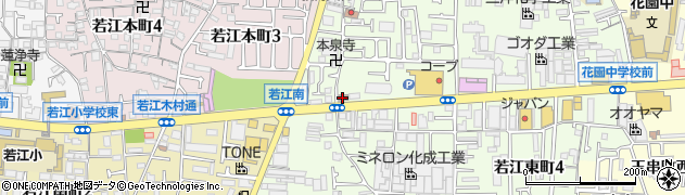 東大阪市消防局中消防署若江出張所周辺の地図