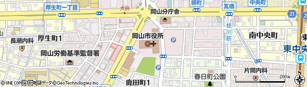 岡山市周辺の地図