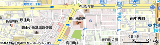 中国銀行岡山市役所出張所周辺の地図