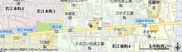 クリーニングルビー　コープ若江店周辺の地図