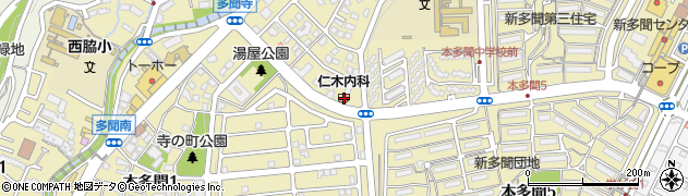 仁木内科医院周辺の地図