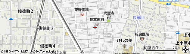 大阪府東大阪市横沼町周辺の地図