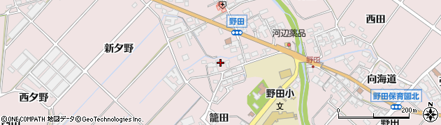 愛知県田原市野田町市ノ西屋敷周辺の地図