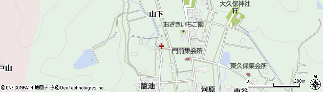 愛知県田原市大久保町山下周辺の地図