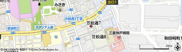兵庫県神戸市兵庫区笠松通7丁目周辺の地図