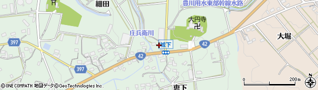 愛知県豊橋市城下町（休場）周辺の地図