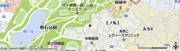兵庫県明石市上ノ丸3丁目周辺の地図