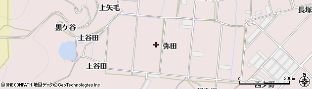 愛知県田原市野田町弥田周辺の地図