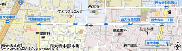 西大寺中 駐車場周辺の地図