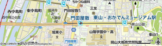 門田屋敷駅周辺の地図