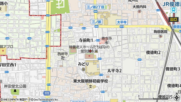 〒577-0845 大阪府東大阪市寺前町の地図