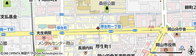 赤いマークのニッポンレンタカー　岡山営業所周辺の地図