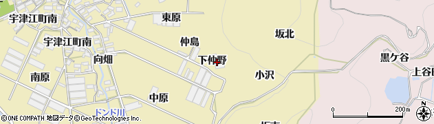 愛知県田原市宇津江町（下仲野）周辺の地図