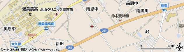 愛知県田原市加治町新田周辺の地図