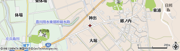 愛知県豊橋市西赤沢町（大堀）周辺の地図