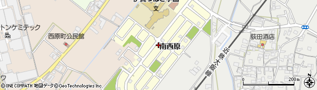 三重県名張市美旗町（南西原）周辺の地図