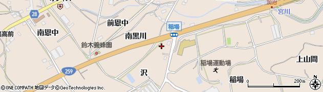 愛知県田原市加治町沢周辺の地図