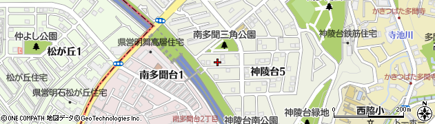 明舞歩道橋周辺の地図