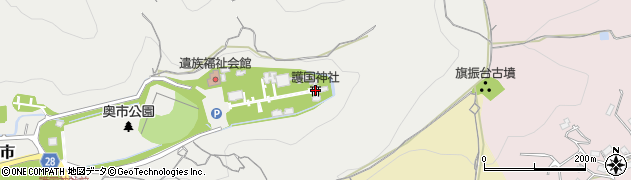 岡山県護国神社　社務所周辺の地図