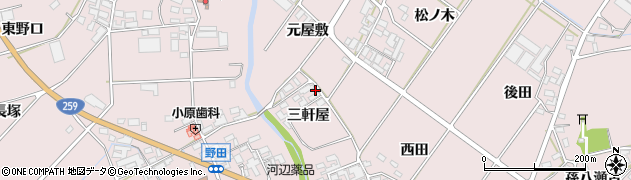 愛知県田原市野田町三軒屋11周辺の地図