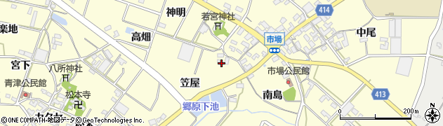 愛知県田原市神戸町（笠屋）周辺の地図