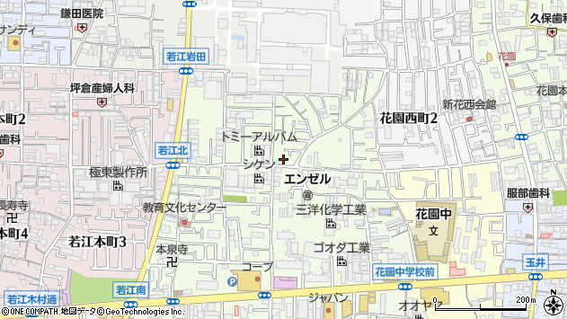 〒578-0935 大阪府東大阪市若江東町の地図