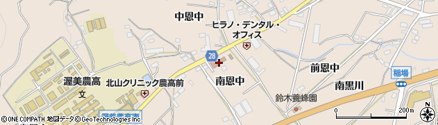愛知県田原市加治町南恩中周辺の地図