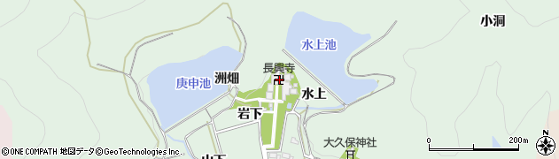 愛知県田原市大久保町岩下周辺の地図