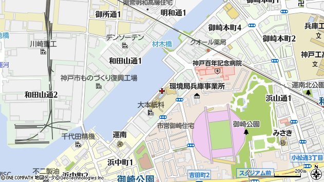 〒652-0851 兵庫県神戸市兵庫区材木町の地図