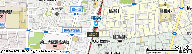 桃谷駅周辺の地図